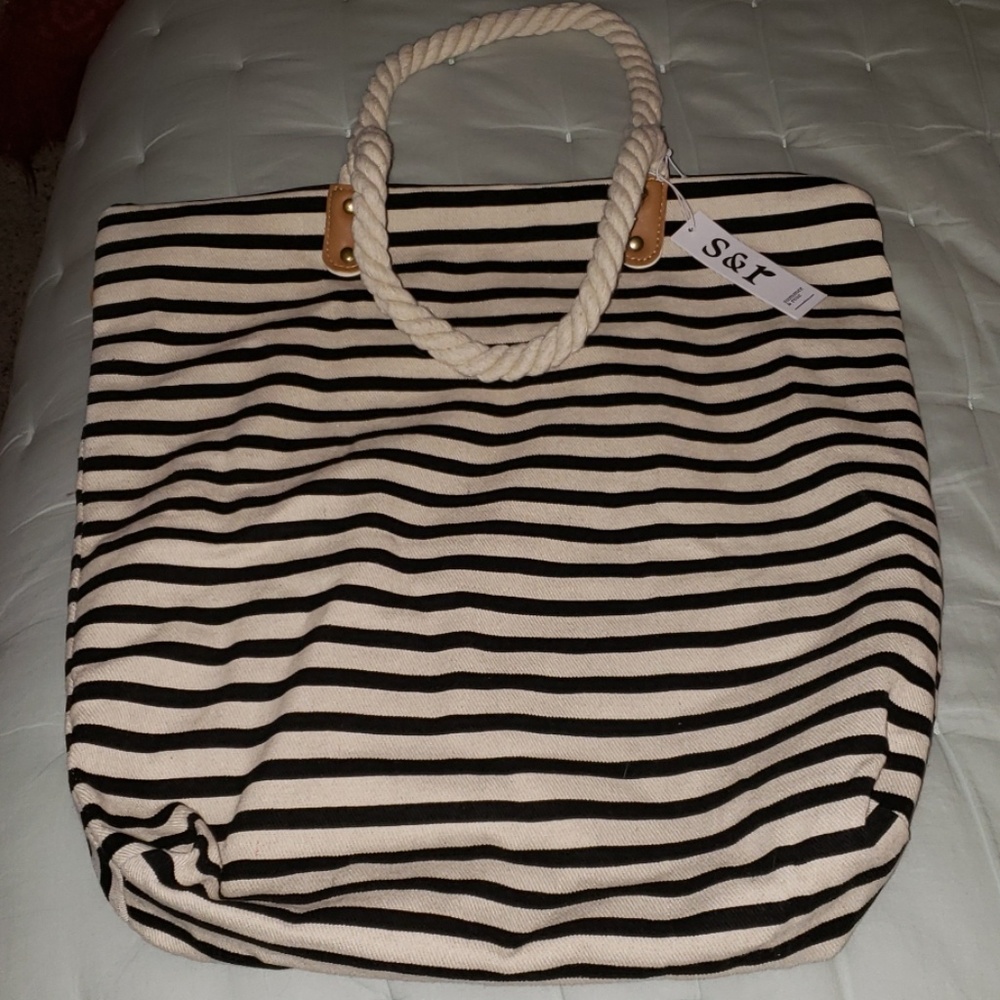 Summer & Rose zippered canvas tote